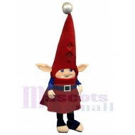 Pequeño elfo rojo Traje de la mascota Dibujos animados