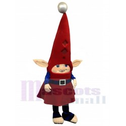 Pequeño elfo rojo Traje de la mascota Dibujos animados