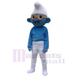 Blue Elf Mascot Costume Cartoon
