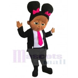 Boss Baby Girl Mascot Costume Cartoon with Pink Tie