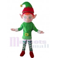 Friendly Christmas Boy Elf Mascot Costume Cartoon