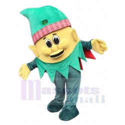 Elfo enano Traje de la mascota con sombrero verde