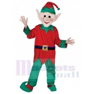 Red and Green Elf Mascot Costume Cartoon