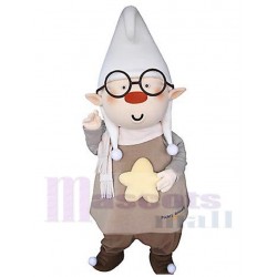 Cute Elf Mascot Costume Cartoon with Glasses