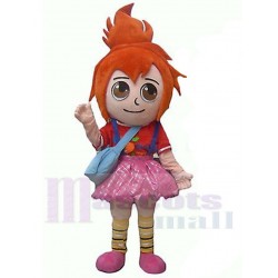 Cute Orange Hair Girl Elf Mascot Costume Cartoon