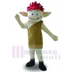 Junge mit gelbem Haar Elf Maskottchen Kostüm Karikatur