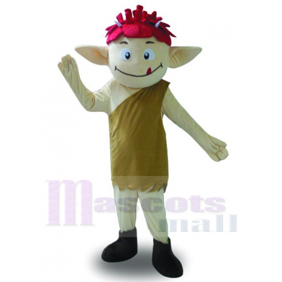 Elfe drôle de garçon Costume de mascotte Dessin animé aux oreilles pointues