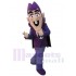Púrpura Mago Duende Traje de la mascota Dibujos animados