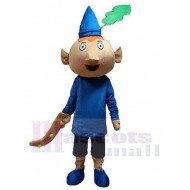 Lutin Costume de mascotte Dessin animé avec chapeau bleu