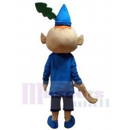 Kobold Maskottchen Kostüm Karikatur mit blauem Hut