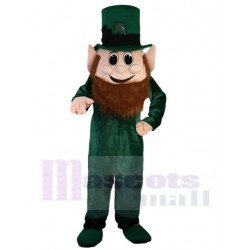 Brown Beard Green Elf Mascot Costume Cartoon