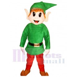 Elfe Costume de mascotte Dessin animé avec chapeau vert