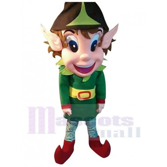 Christmas Elf Santa Claus Helper Mascot Costume Cartoon
