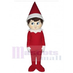 Dessin animé drôle de costume de mascotte d'elfe de garçon