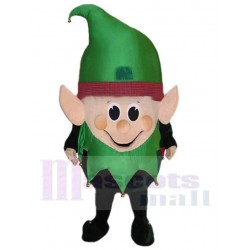 Dwarf Elf Mascot Costume Cartoon with Green Hat