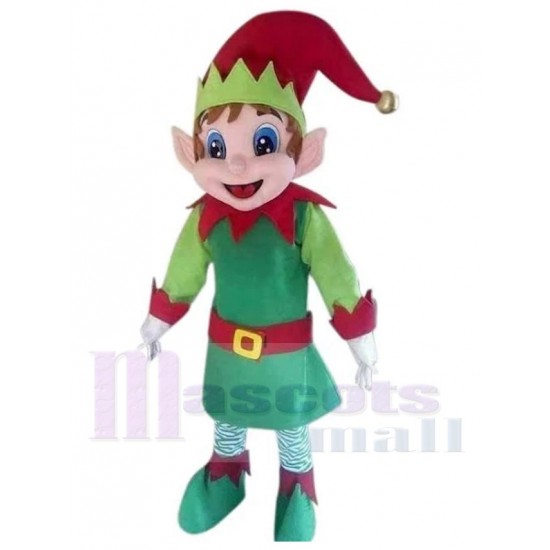 Elfo mágico Papa Noel Claus Ayudante Traje de la mascota Dibujos animados