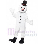 Bonhomme de neige au chapeau noir Costume de mascotte Dessin animé