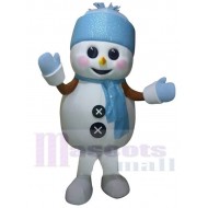 Noël Bonhomme de neige Costume de mascotte avec chapeau bleu