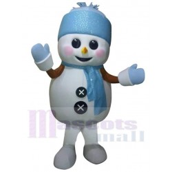 Christmas Snowman Mascot Costume with Blue Hat