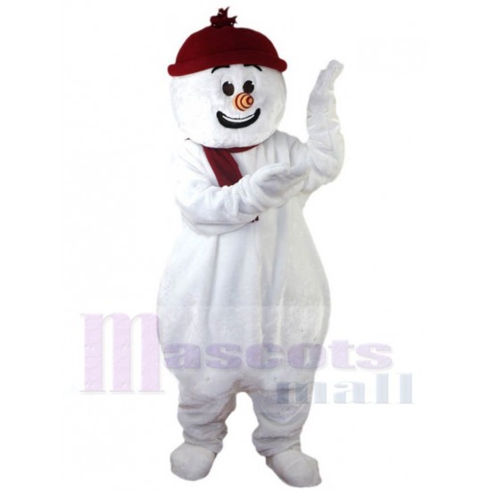 White Snowman Mascot Costume Cartoon