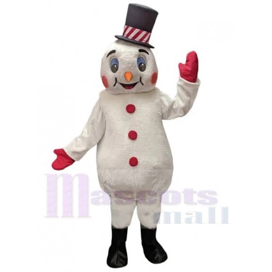 Joli bonhomme de neige de Noël Yeti Costume de mascotte Dessin animé