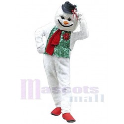 Yéti drôle de bonhomme de neige Costume de mascotte Dessin animé