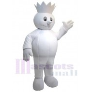 Bonhomme de neige roi blanc Costume de mascotte Dessin animé
