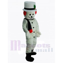 Smiling Snowman Yeti Mascot Costume Cartoon