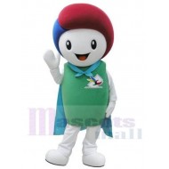 Monigote de nieve Disfraz de mascota Dibujos animados con sombrero rojo y azul