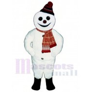 Bonhomme de neige blanc souriant Yéti Costume de mascotte Dessin animé