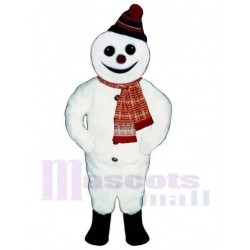 Smiling White Snowman Yeti Mascot Costume Cartoon