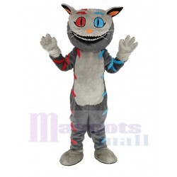 Cheshire Cat Mascot Costume with Red and Blue Eyes Cartoon