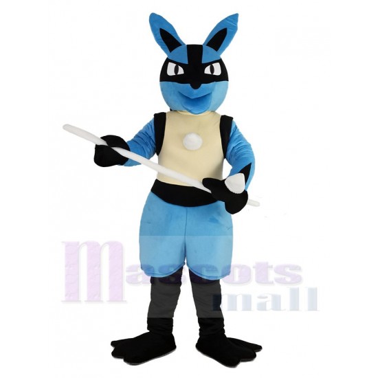 Blue Lucario Mascot Costume with White Arms Pokémon Pokemon Go