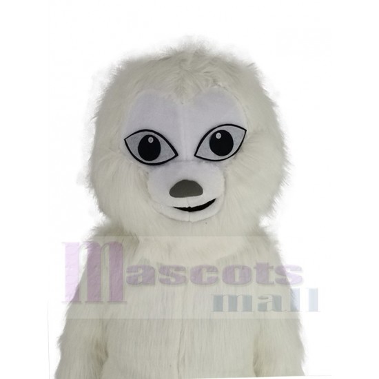 Lindo yeti blanco Monigote de nieve Disfraz de mascota Dibujos animados