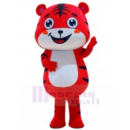 Neujahr Glücklicher roter Tiger Maskottchen Kostüm Karikatur