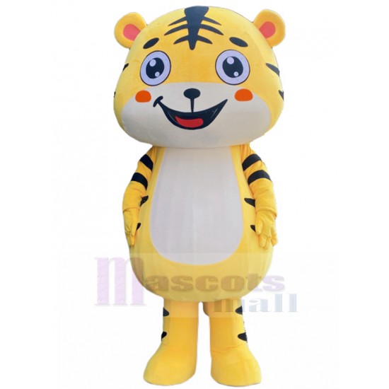 Neuer Stil Gelb Glücklicher Tiger Maskottchen Kostüm Karikatur
