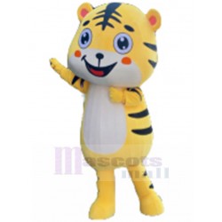 Nouveau style Jaune Tigre porte-bonheur Costume de mascotte Dessin animé