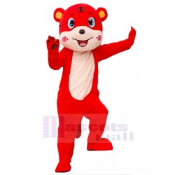 rouge Tigre amusant Costume de mascotte Dessin animé
