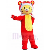 Rojo y amarillo Tigre propicio Disfraz de mascota con capa Dibujos animados
