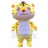 Calm Yellow Tiger Mascot Costume with White Belly Cartoon