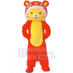 Rouge et jaune Tigre propice Costume de mascotte Dessin animé