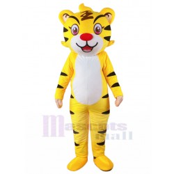 Jaune Tigre chanceux Costume de mascotte Dessin animé