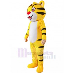 Jaune Tigre chanceux Costume de mascotte Dessin animé