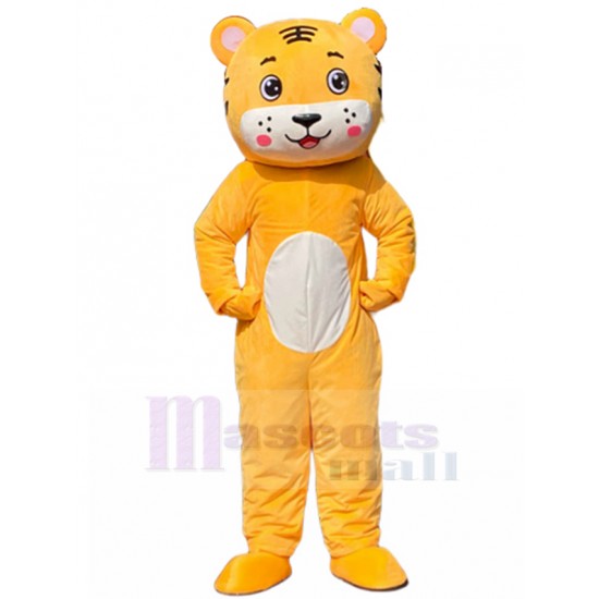 Süß Gelber Tigerbaby Maskottchen Kostüm Karikatur