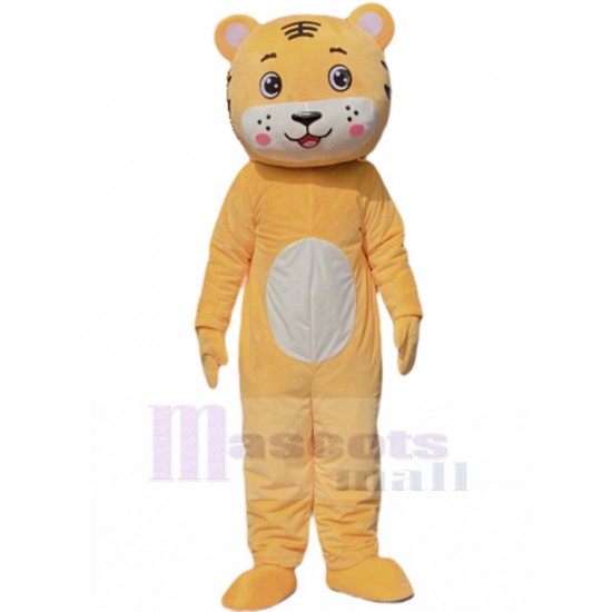 Lindo Tigre bebé amarillo Disfraz de mascota Dibujos animados