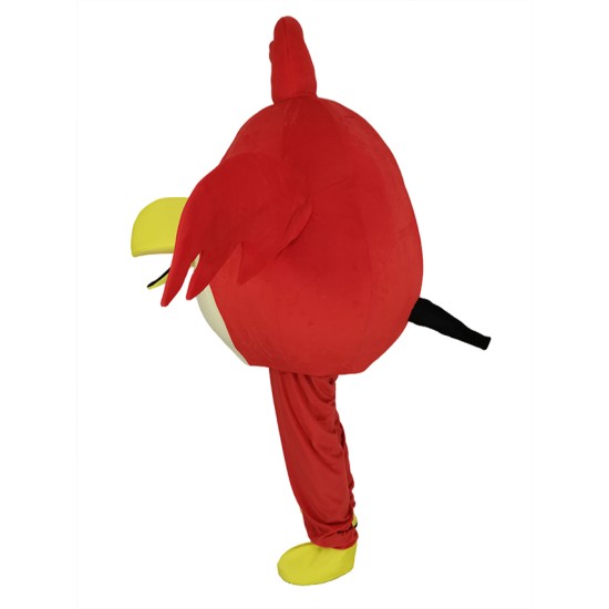Dessin animé de costume de mascotte d'oiseaux en colère rouges