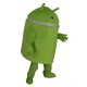 Dessin animé de costume de mascotte de robot Android vert clair