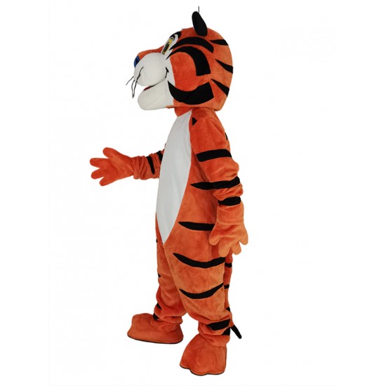 Orange Tony the Tiger Mascot Costume with Blue Nose Animal