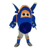 Royal Blue Fighter Jet Jerome Super Wings Mascot Costume Cartoon