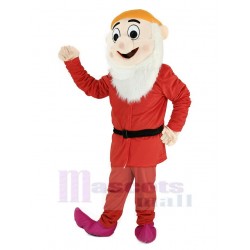 Dwarfs Mascot Costume with Red Coat and Orange Hat